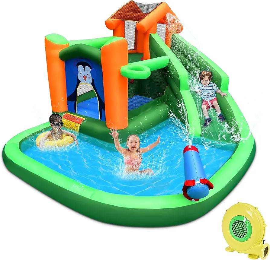 NEW BESTPARTY Inflatable Water Slide,Bounce House in Penguins