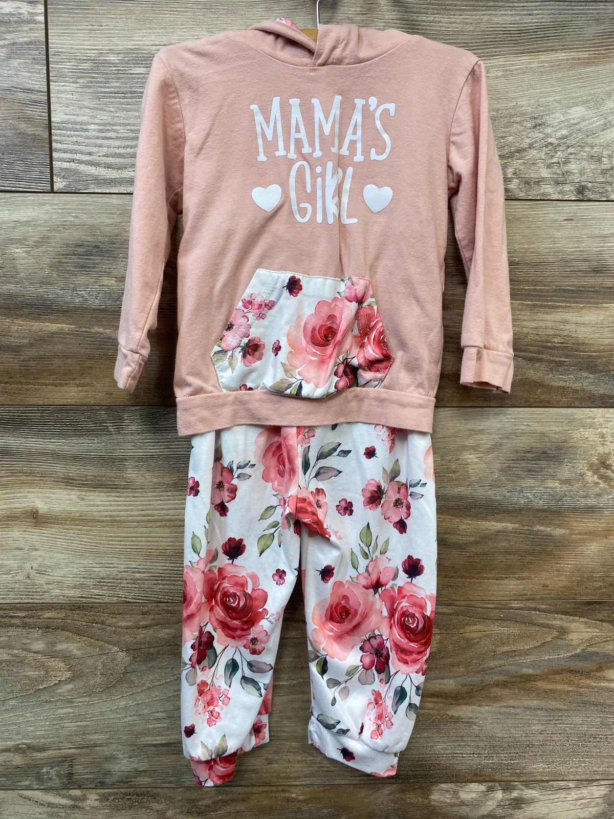 Mama's Girl 2pc Hooded Sweatshirt & Pants Set Pink sz 12-18m