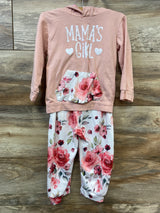 Mama's Girl 2pc Hooded Sweatshirt & Pants Set Pink sz 12-18m