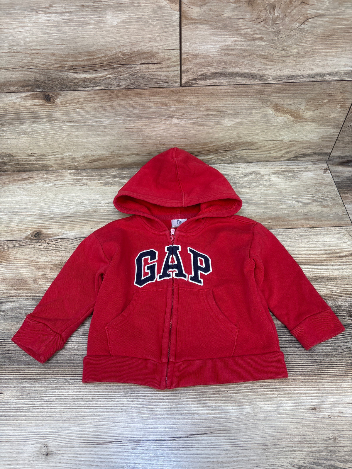 Baby Gap Full Zip Logo Hoodie Red sz 12-18m