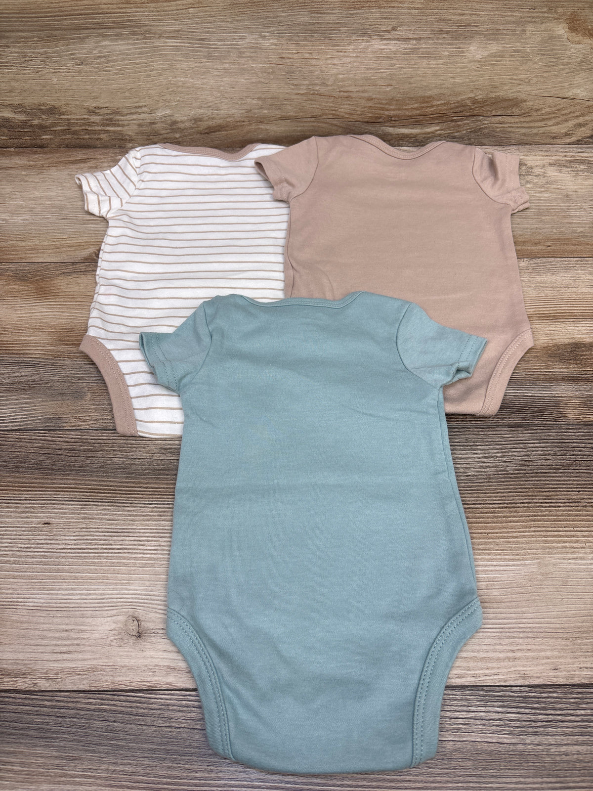 Baby Gear 3pk Bodysuit Set Tan sz 6-9m