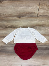 Lila & Jack 2pc Bow Sweatshirt & Bloomers Set White sz 12-18m