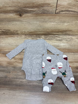 Just One You 2pc Santa Bodysuit & Pants Set Grey sz Newborn