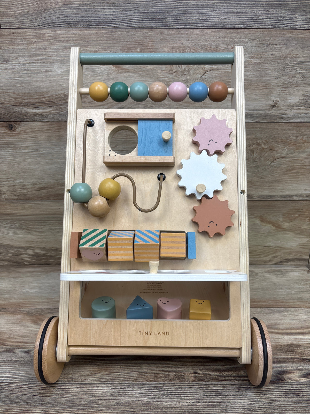 Tiny Land Versatile Natural Wooden Baby Walker
