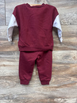 Badgley Mischka 2pc Pullover Sweatshirt & Pants Set Red sz 12-18m
