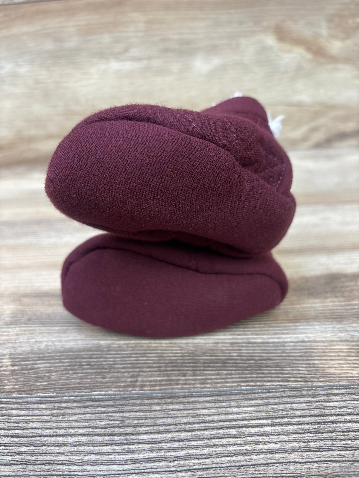 Just One You Faux Fur Botties Burgundy sz 3-6m