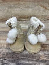 Tall Sweater Style Pom Boots Beige sz 2c