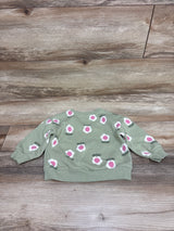 Cat & Jack Floral Pullover Sweatshirt Green sz 12m