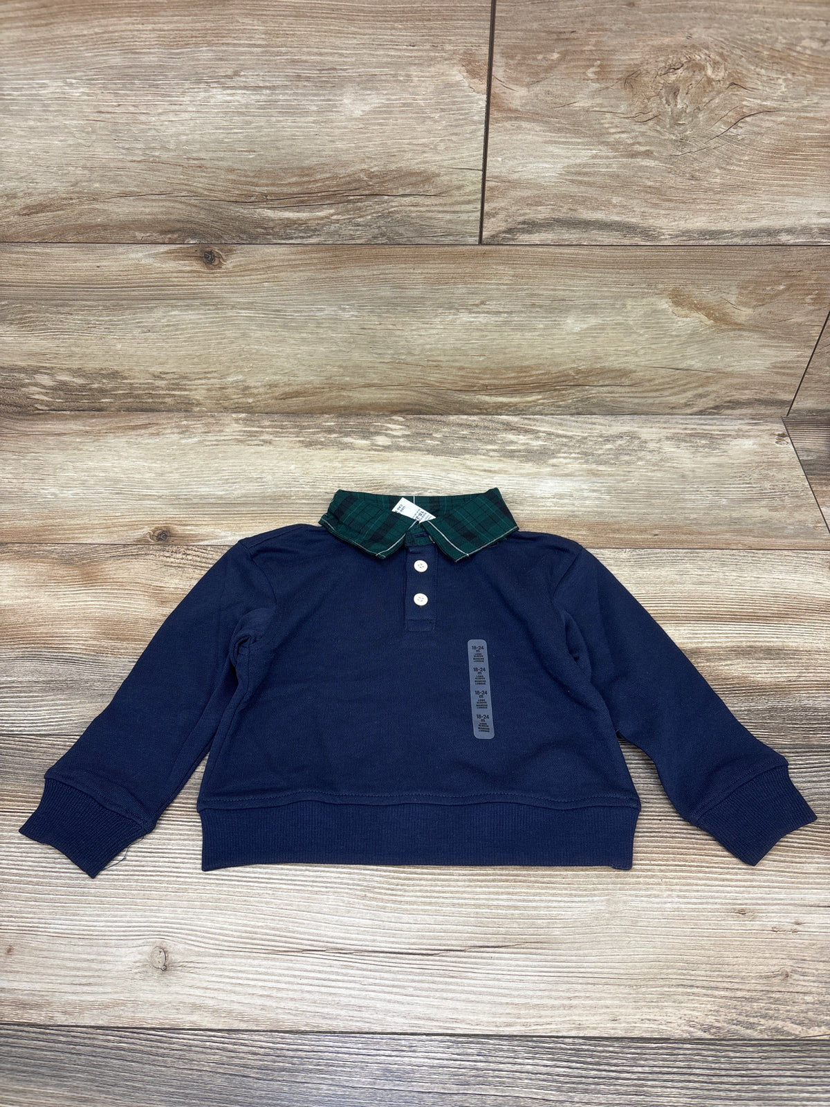 NEW Children's Place Long Sleeve Polo Shirt Navy sz 18-24m