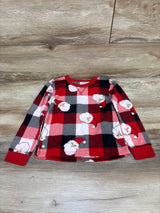 NEW Jammies For Families Plaid Santa Pajama Shirt Red sz 4T