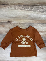 Little Co Bakes Fresh For Santa Shirt Brown sz 3m