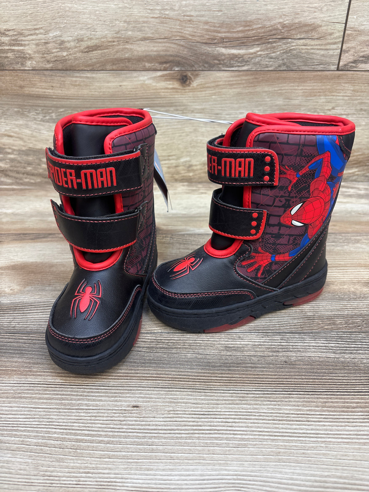 NEW Marvel Spider-Man Light-Up Winter Snow Boots Black sz 10c