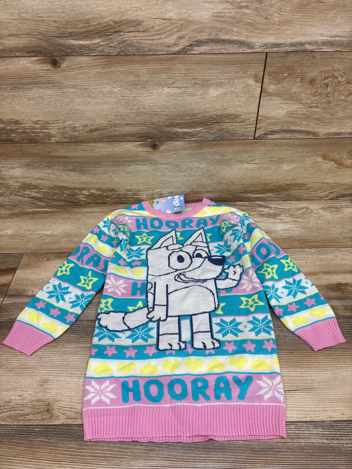 NEW Bluey Knit Holiday Sweater Dress Pink sz 5T