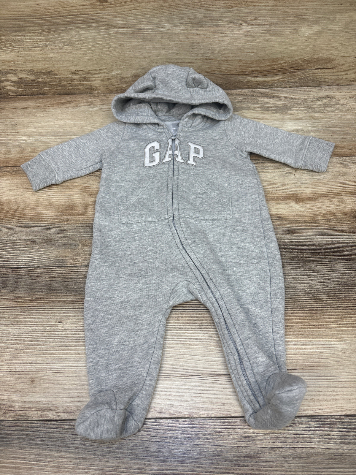 Baby Gap Hooded Coverall Grey sz 0-3m