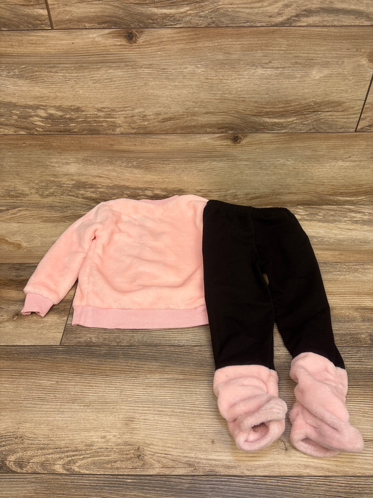 Shein 2pc Plush Sweatshirt & Pants Set Pink sz 3T