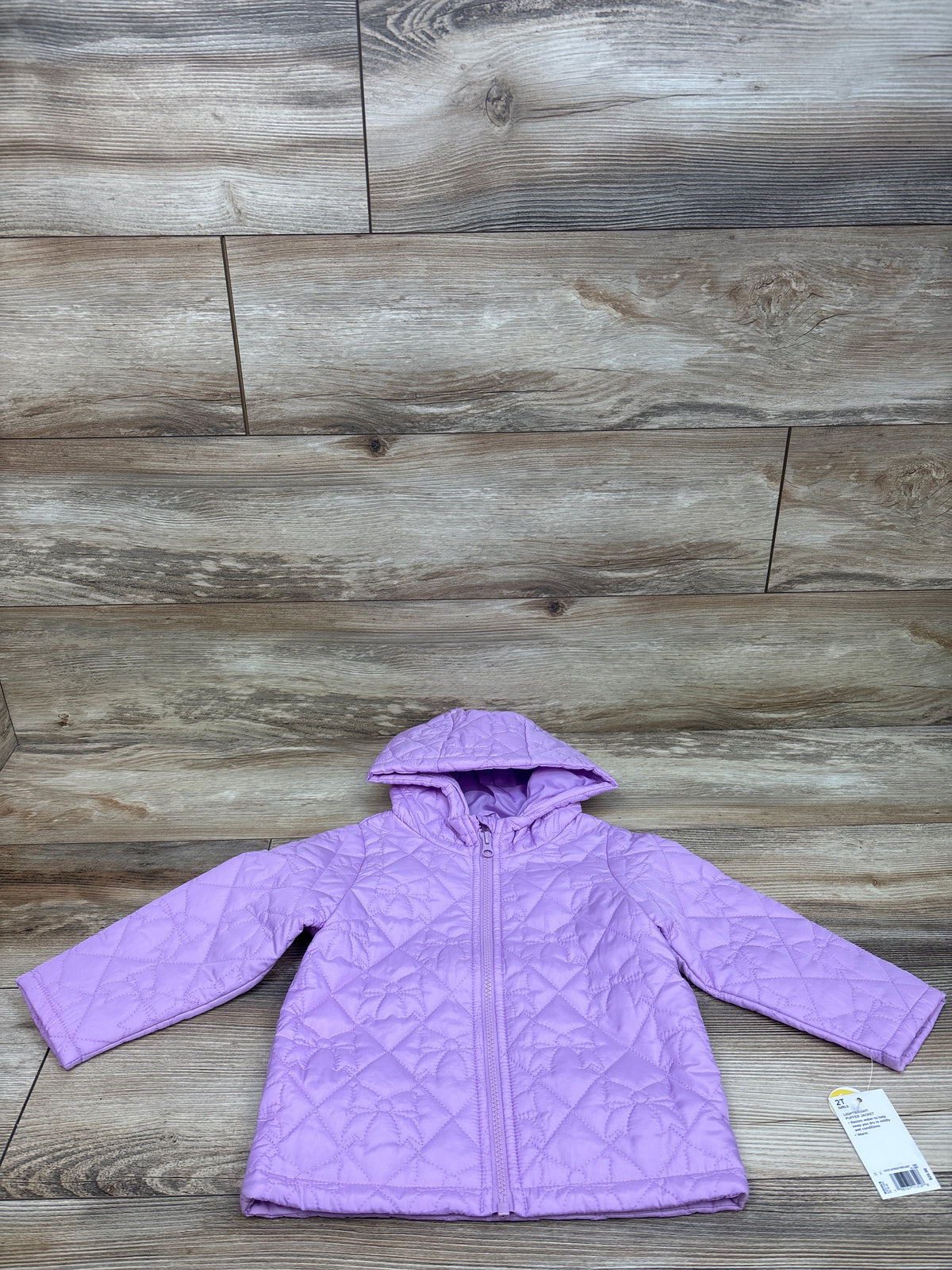 NEW Jumping Beans Quilted Hooded Jacket Purple sz 2T
