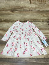 NEW Cat & Jack Long Sleeve Candy Cane Dress White sz 4T