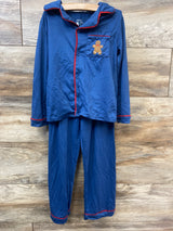 Goodnight Llama 2pc Gingerbread Man Coat-Style Pajama Set Blue sz 5T