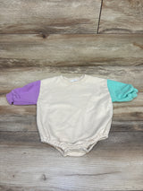 Blackbean Colorblock Pullover Sweatshirt Bubble Romper Beige sz 18m