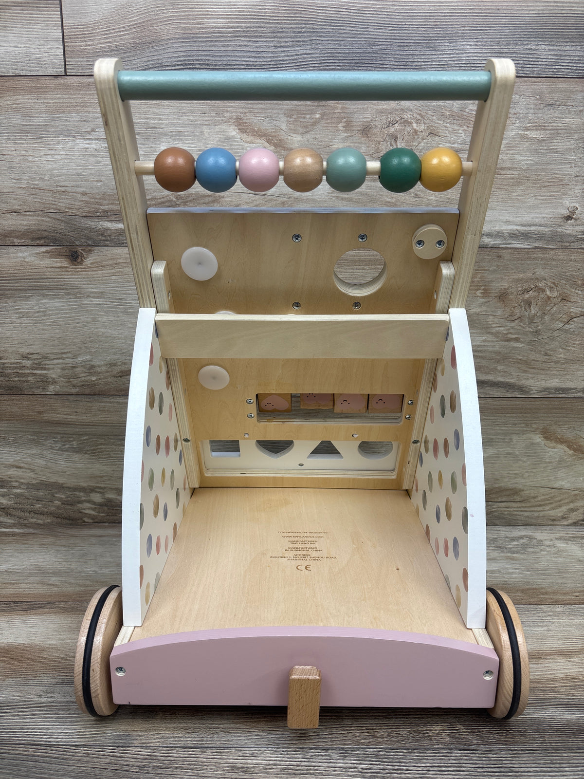Tiny Land Versatile Natural Wooden Baby Walker