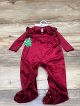 NEW Baby Starters 2pc My First Christmas Velvet Coverall & Headband Set Red sz 6m