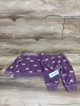 NEW Carter's 2pc Velour Top & Bottoms Set Purple sz 12m