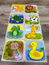 Benresive 8pk Wooden Animal Puzzles