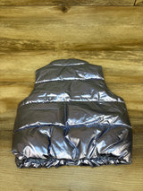 Old Navy Metallic Puffer Vest Blue sz 2T