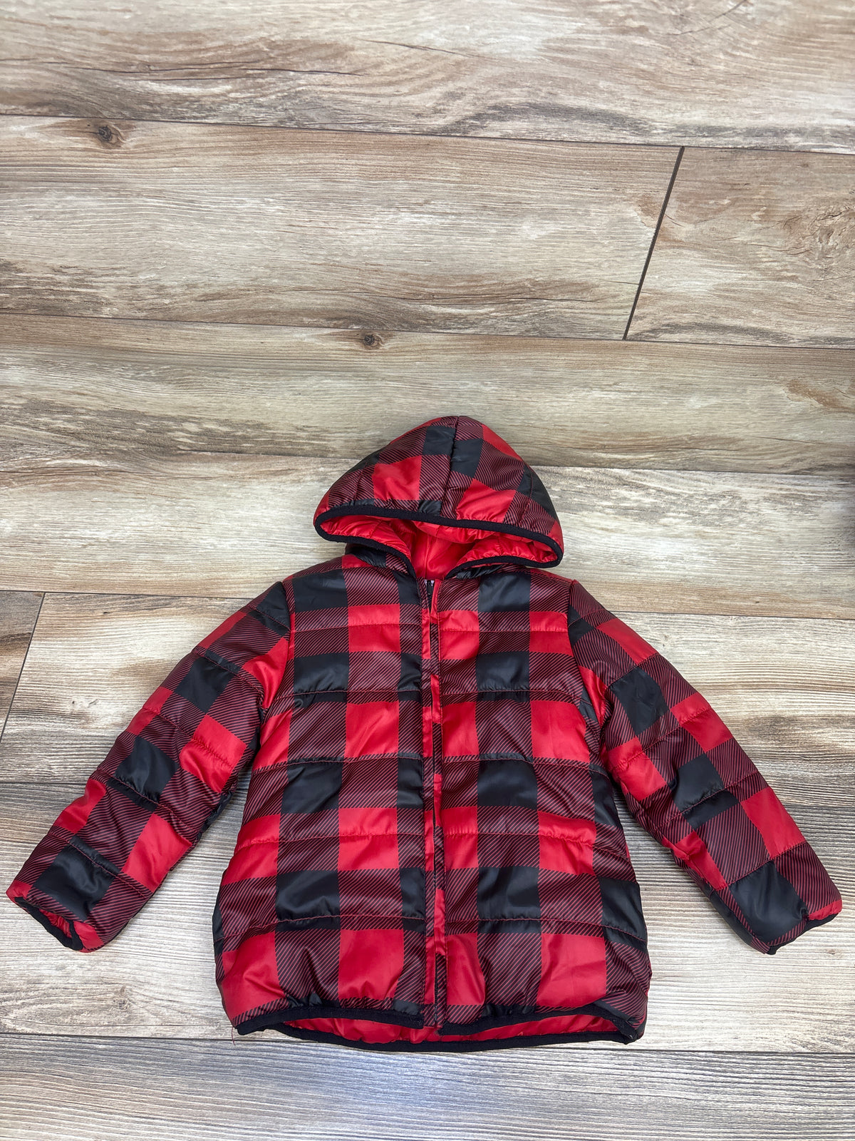 Epic Threads Plaid Puffer Jacket Red sz 3T