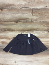 NEW Carter's Ribbed Long Sleeve Peplum Top Grey sz 2T