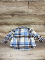 NEW Oshkosh Plaid Flannel Button-Up Shirt Beige sz 18m