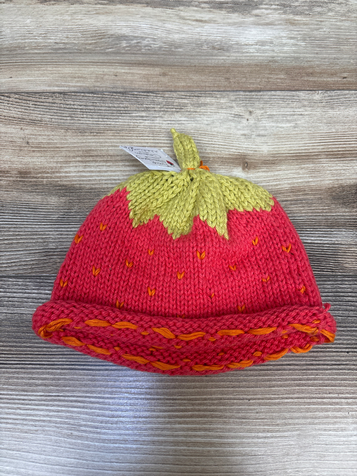 NEW Hand Crocheted Strawberry Hat sz 6-24m