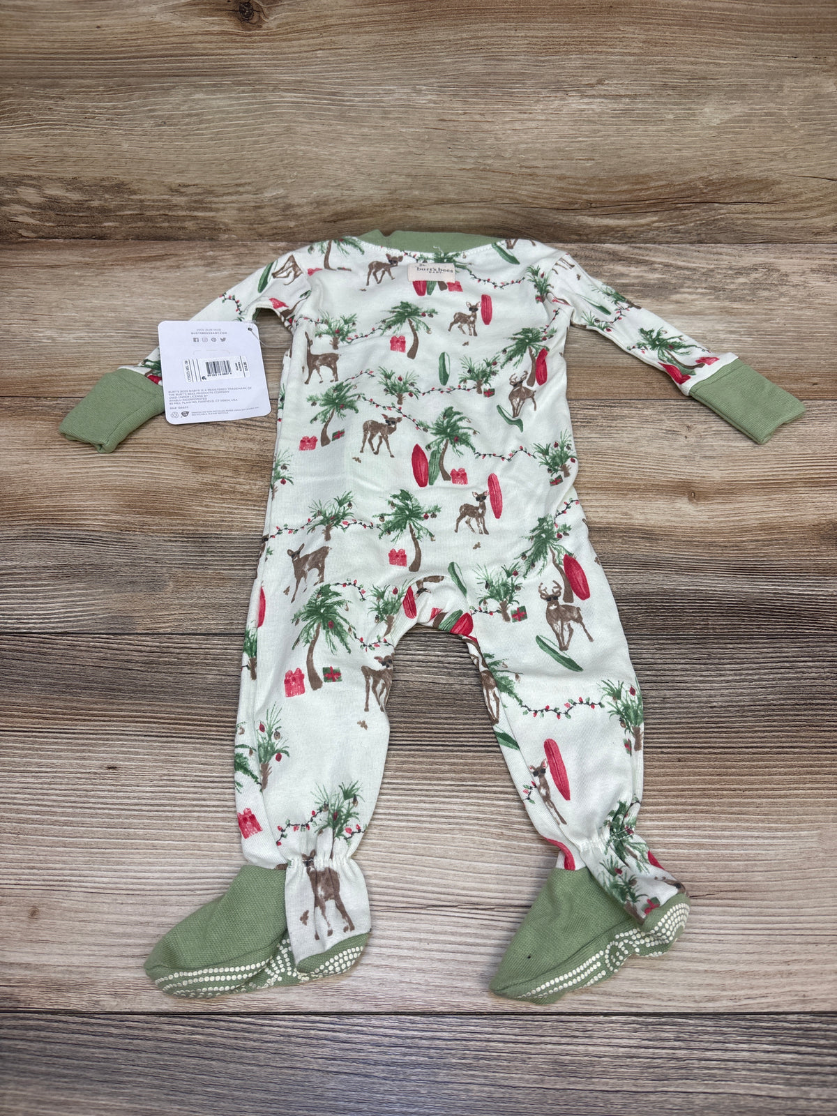 NEW Burt's Bees Baby Island Holiday Sleeper Green sz 0-3m