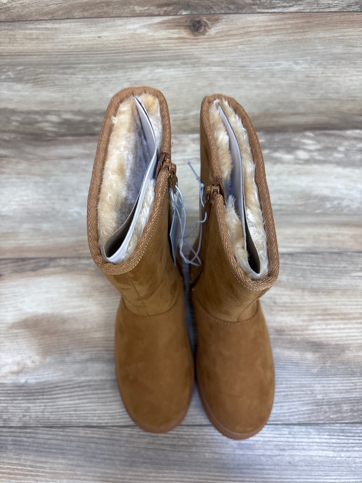 NEW Cat & Jack Natalia Tall Shearling Style Boots Cognac sz 13c