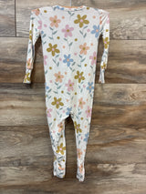 Posh P. Bamboo Floral Convertible Footie Sleeper White sz 12-18m