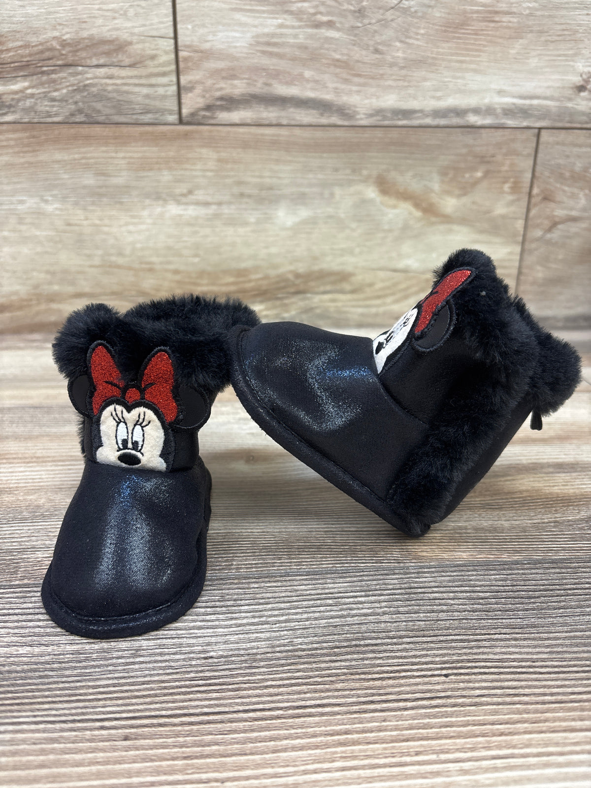 Disney  x Primark Minnie Mouse Soft Sole Booties Black sz 3c
