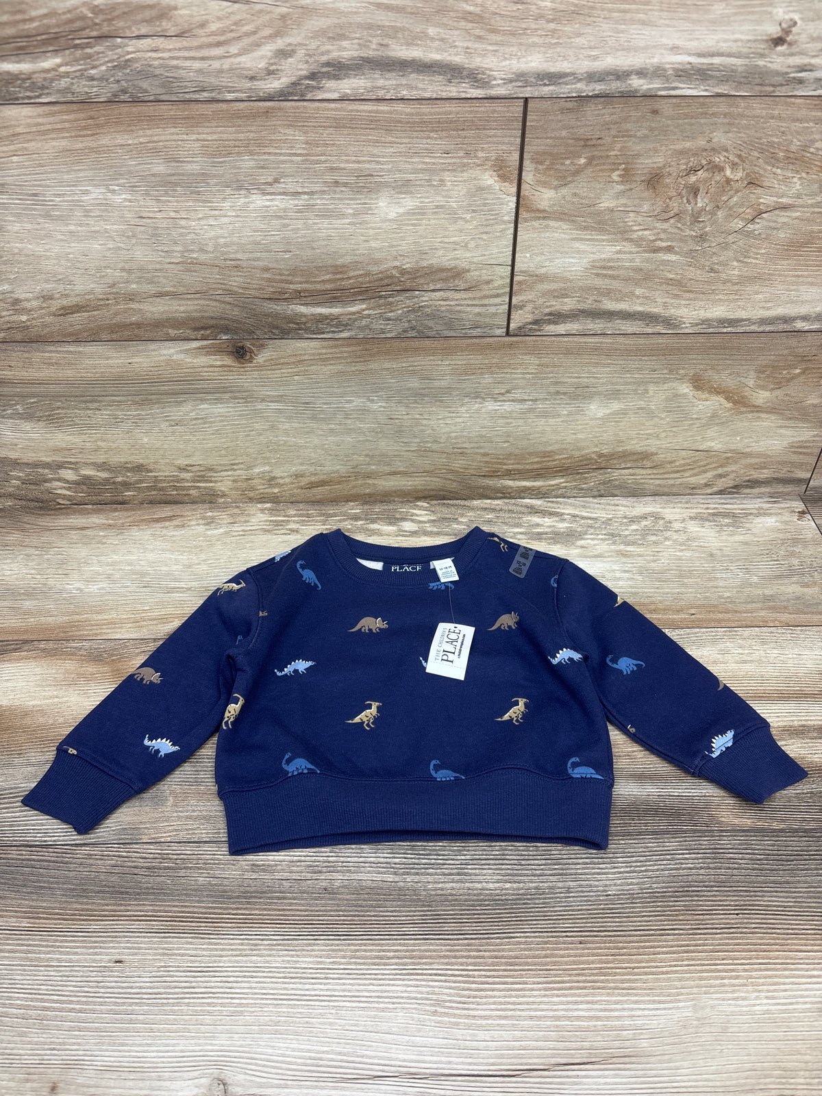 NEW Children's Place Dinosaur Pullover Sweatshirt Navy sz 12-18m