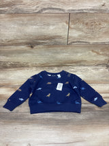 NEW Children's Place Dinosaur Pullover Sweatshirt Navy sz 12-18m
