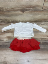 NEW Cat & Jack 2pc Best Gift Ever Sweatshirt & Tutu Set White sz 0-3m