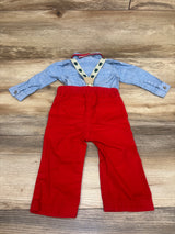 Cat & Jack 4pc Christmas Tree Suspender Set Blue sz 6-9m