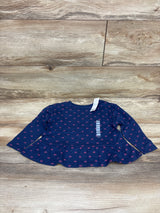NEW Carter's Long Sleeve Peplum Top Navy sz 2T