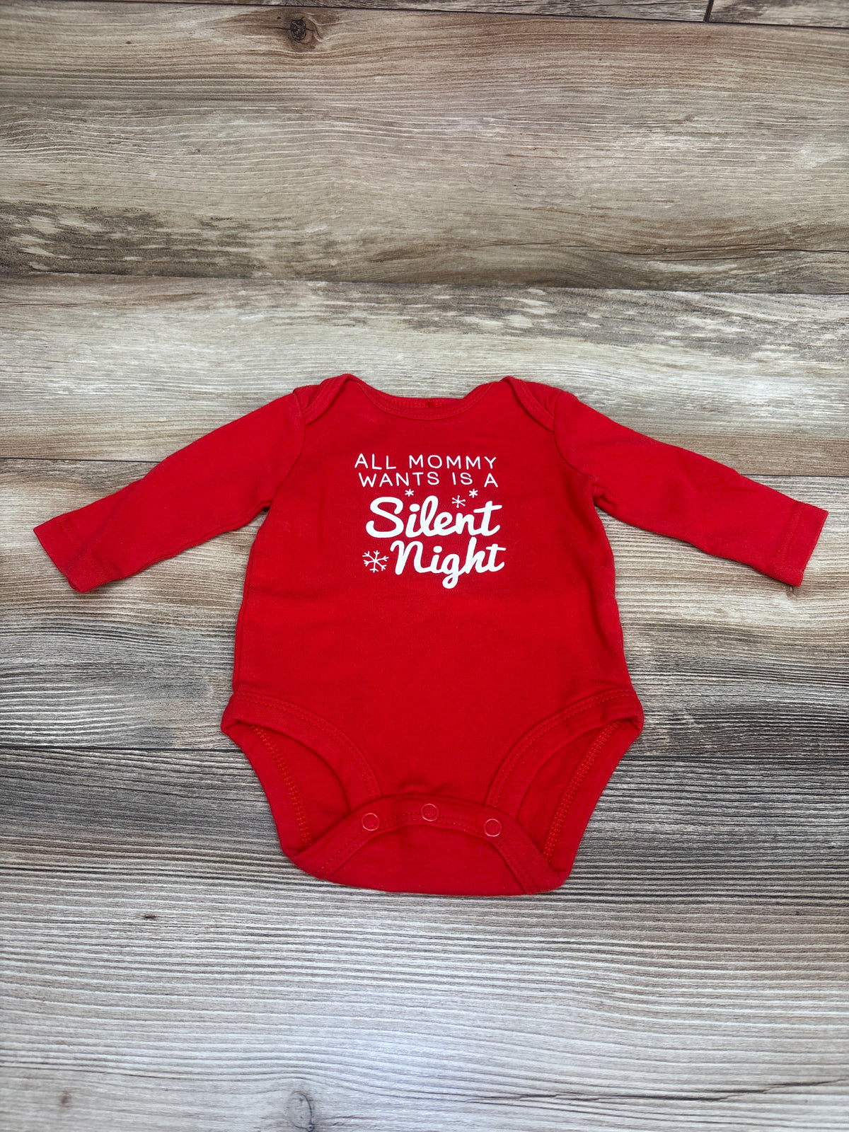 Carter's Silent Night Bodysuit Red sz 0-3m