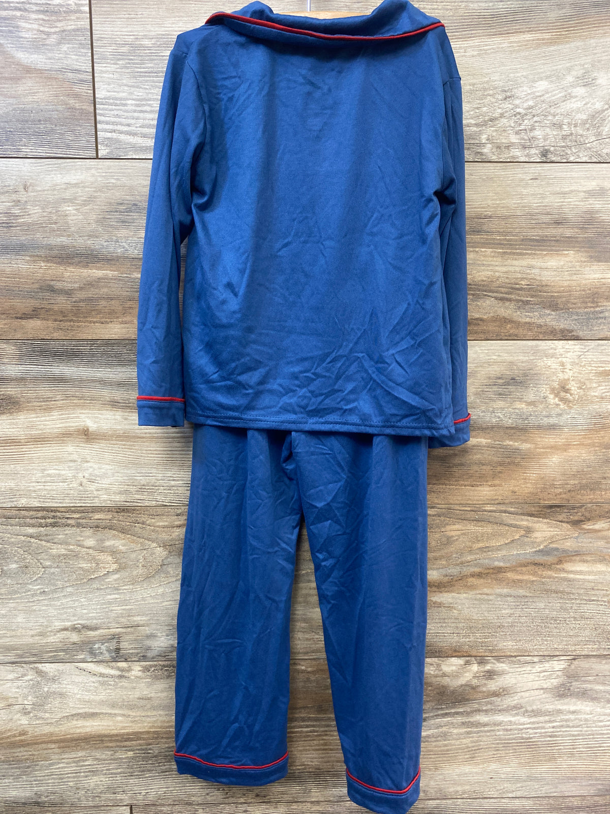 Goodnight Llama 2pc Gingerbread Man Coat-Style Pajama Set Blue sz 5T
