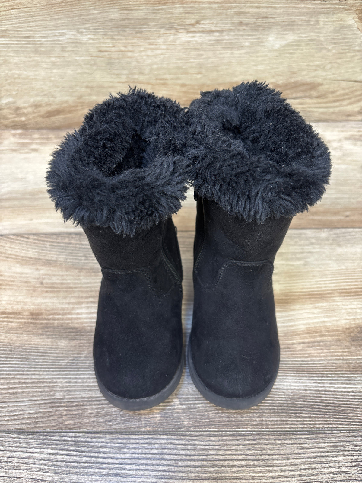 Cat & Jack Kameryn Faux Fur Shearling Boots Black sz 6c