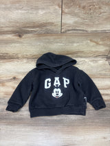 Baby Gap x Disney Mickey Mouse Pullover Hooded Sweatshirt Black sz 18-24m