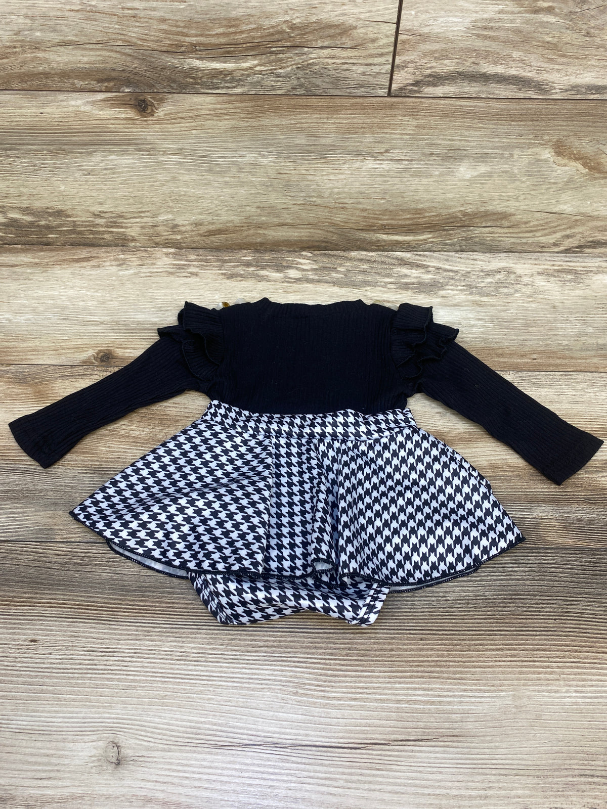 Shein Long Sleeve Ribbed Bodysuit Dress Black sz 3-6m