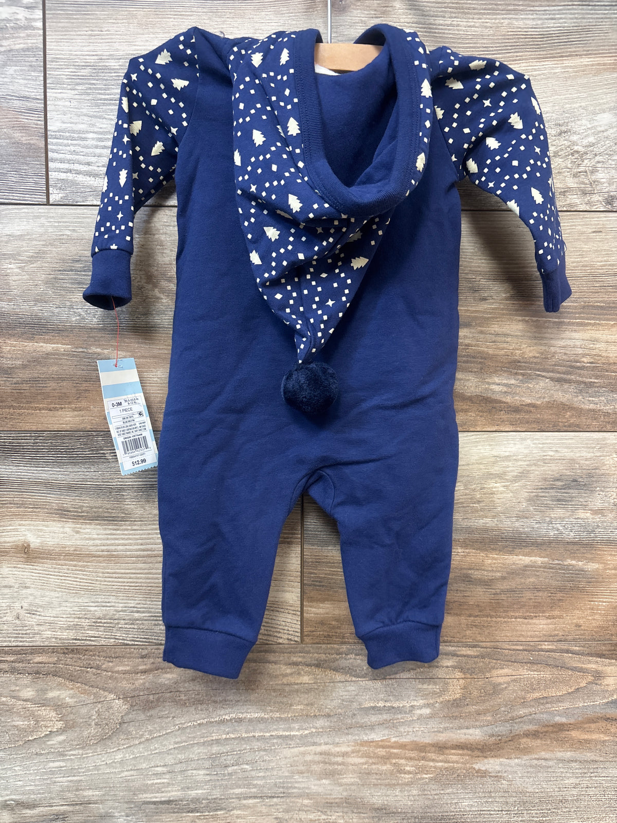 NEW Cat & Jack Tree Print Hooded Coverall Blue sz 0-3m