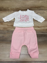 Shein Hello World 2pc Knit Sweater & Pants Set White sz 0-1m