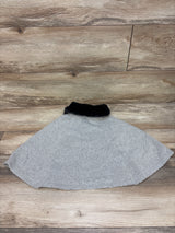 Calvin Klein Jeans Removable Fur Collar Metallic Knit Poncho Grey sz 2T