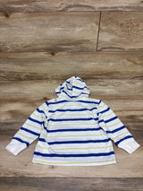 NEW Children's Place Striped Hooded Shirt White sz 18-24m